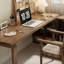 Bureau en bois de noyer clair en forme de L 62,99 po-109552849