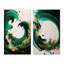 «Green Gold Abstract Waves», ensemble de 2 toiles - vert émeraude et vagues abstraites dorées I-1896519264-1896519269