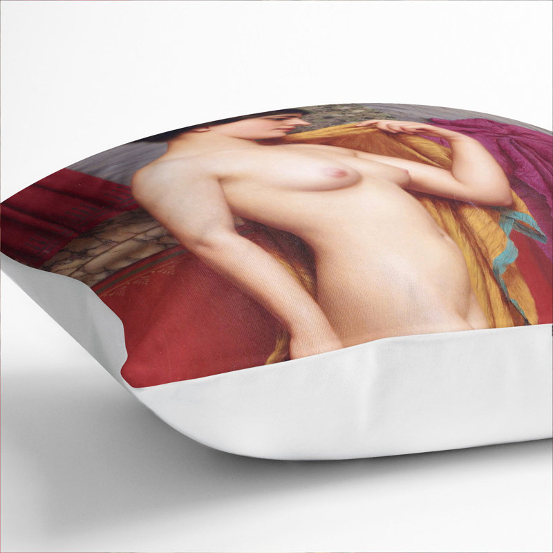In The Tepidarium Square Throw Cushion, White, 40cm H x 40cm W x 15cm D