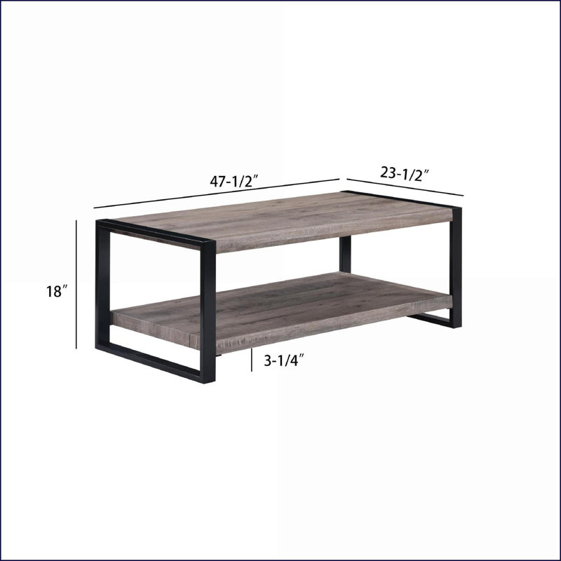 Ensemble de 3 tables basses rustiques brun et noir pour le salon, amplement de rangement et amp; Peu encombrant