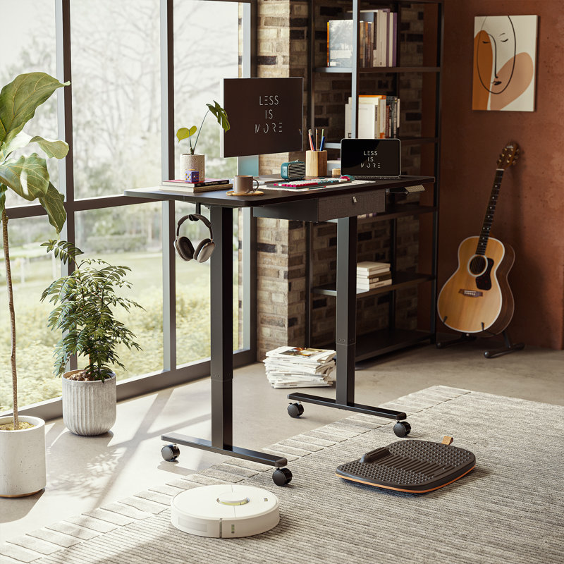Bureau debout à hauteur ajustable, Noir, H 46 po x l 63 po x P 24 po