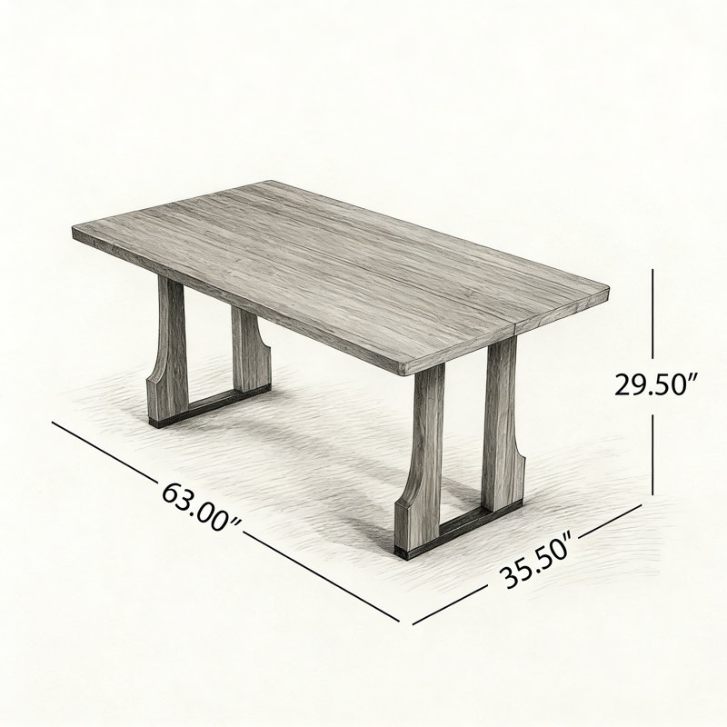 63" Rectangular Dining Table, Walnut