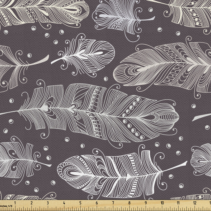 Charell Feathers with Heart And Dots Repetition Multi-Purpose Fabric