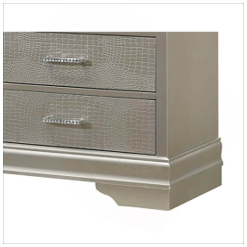 Amalia - Commode - Gris, Silver/White
