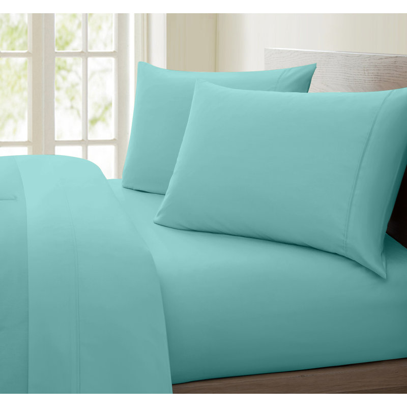 United Collection 1200 Thread Count 100% Cotton Luxurious Super Soft Solid Sheet Set, California king, Aqua