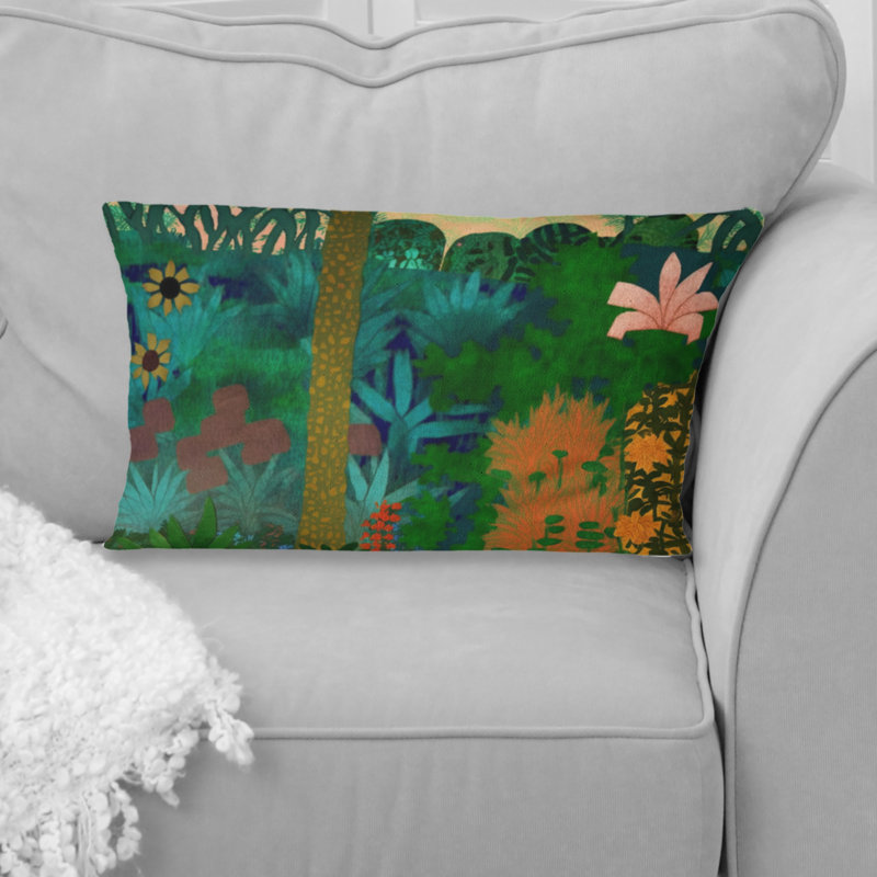Coussin Blossoming And Vibrant Jungle Flora VII - Forest