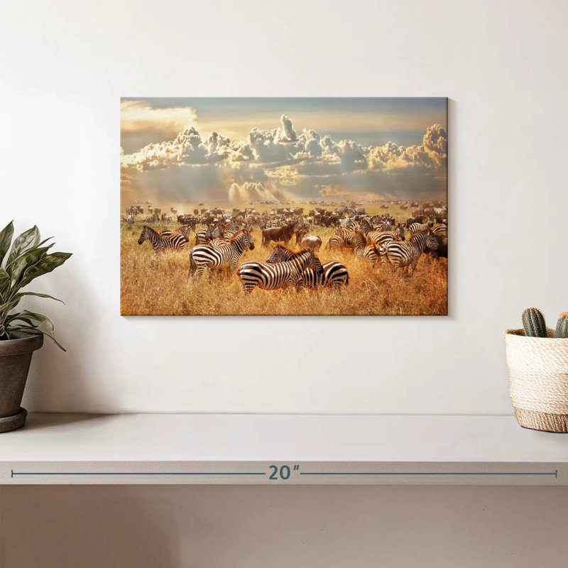 Wild African Zebras, 8" H x 12" W