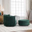 Fauteuil rembourré pivotant demi-tonneau avec repose-pieds-651897927
