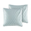 Édredon double en blanc - jupe de lit rembourrée 100% coton avec broderie sur le thème de la plage et 2 taies décoratives-122456406