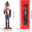 Figurines de Noël casse-noisette de Noël, ensemble de 2 très grand roi et soldat traditionnel en bois avec épée et lance, décorations de fêtes debout fabriquées à la main