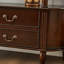 Console en bois massif de couleur noyer foncé-825468834-825468833