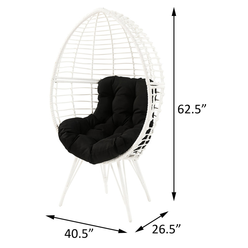 Méridienne de patio confortable avec coussin en mousse amovible - noir / blanc contemporain blanc