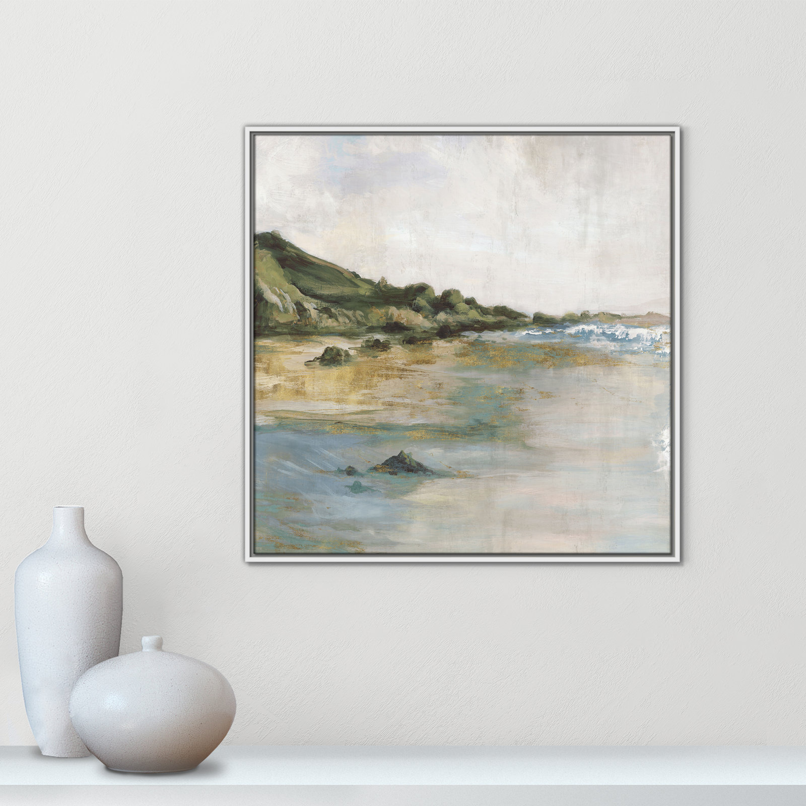 Cordoba "Tide's Edge" Print, 31.5" H x 31.5" W, White