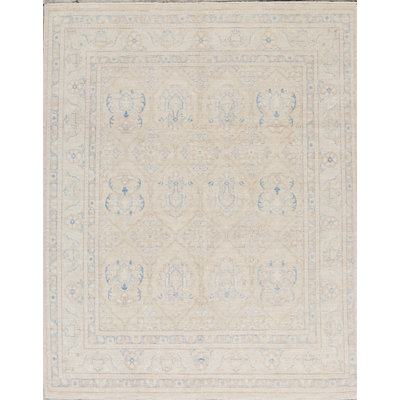Ziegler Hand-Knotted High-Quality Gold and Light Blue Area Rug