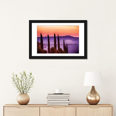 « fog fog, siena province, tuscany region, italie », reproduction de photo sur toile