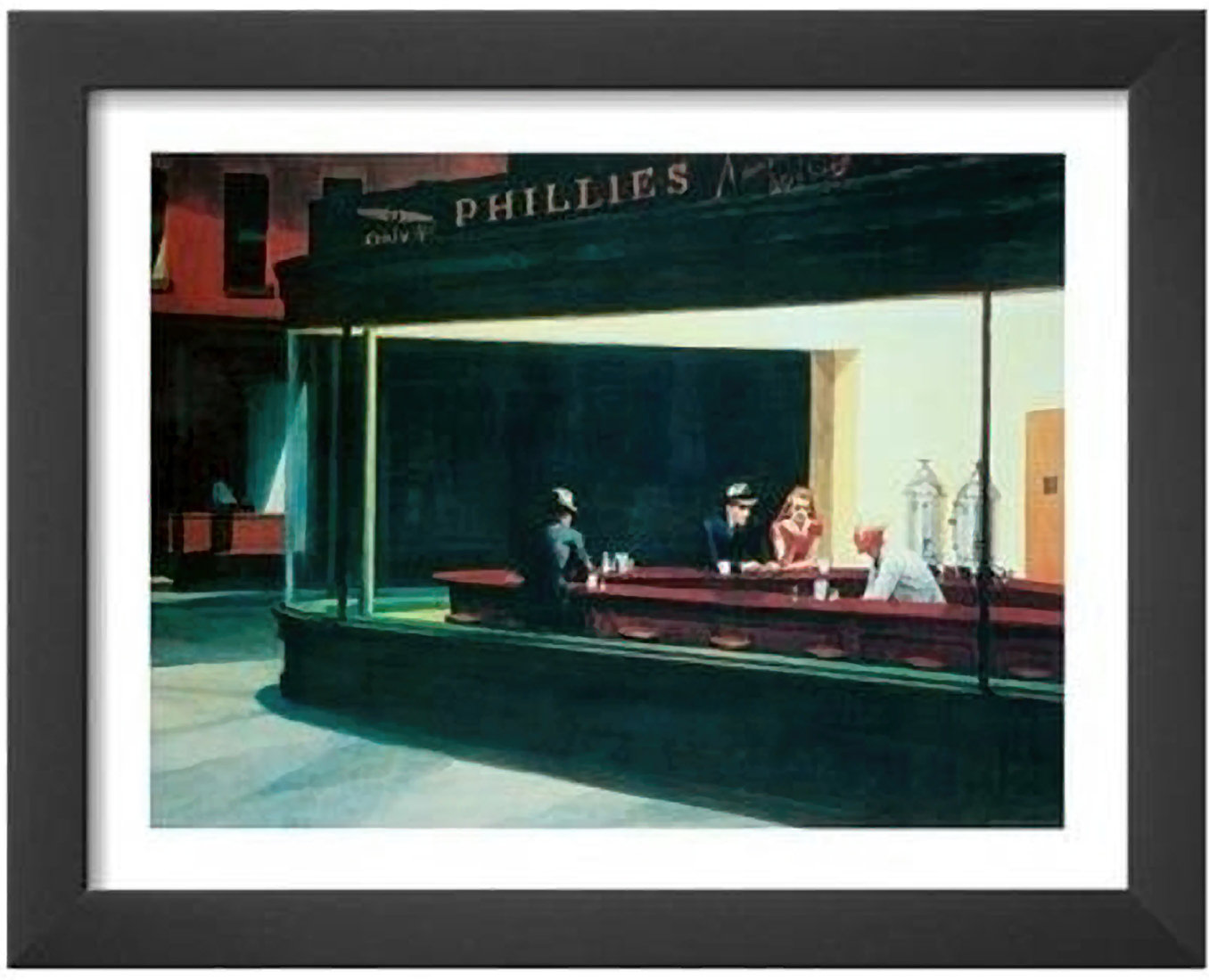 Nighthawks Framed On Paper by Edward Hopper Print