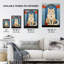 Wall Art Print Cat Hypnotist Oil Painting Blue Perched on Window Sill Surreal Portrait Poster