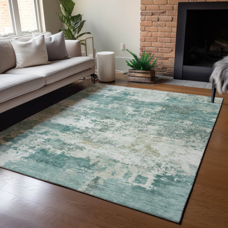 Machine Washable Indoor/Outdoor Wagenen ACN2366 Abstract Rug, Rectangle 10' x 14'