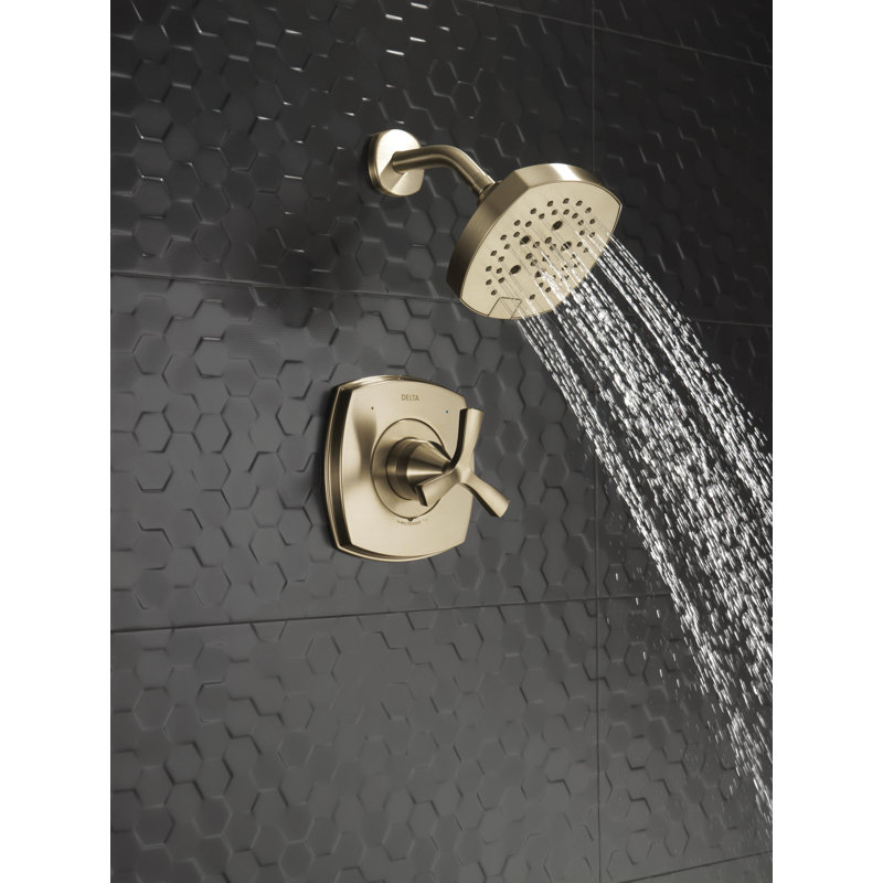 Stryke 14 Series Shower Faucet Trim with Diverter and Monitor, Gold