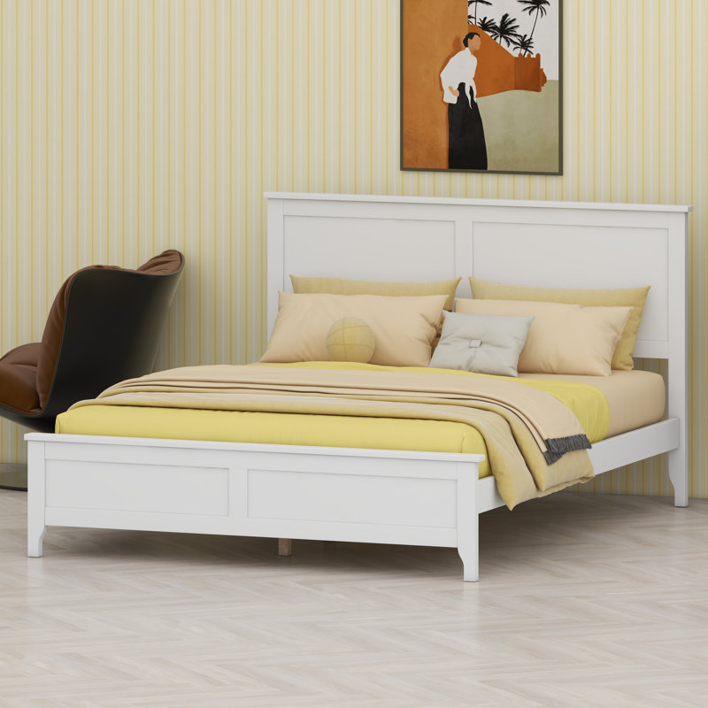 Lit plateforme Modern, Blanc, Grand lit