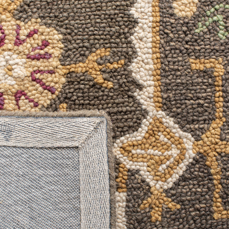 Tapis floral en laine touffeté à la main Baumgartner, Rectangle 4 pi x 6 pi