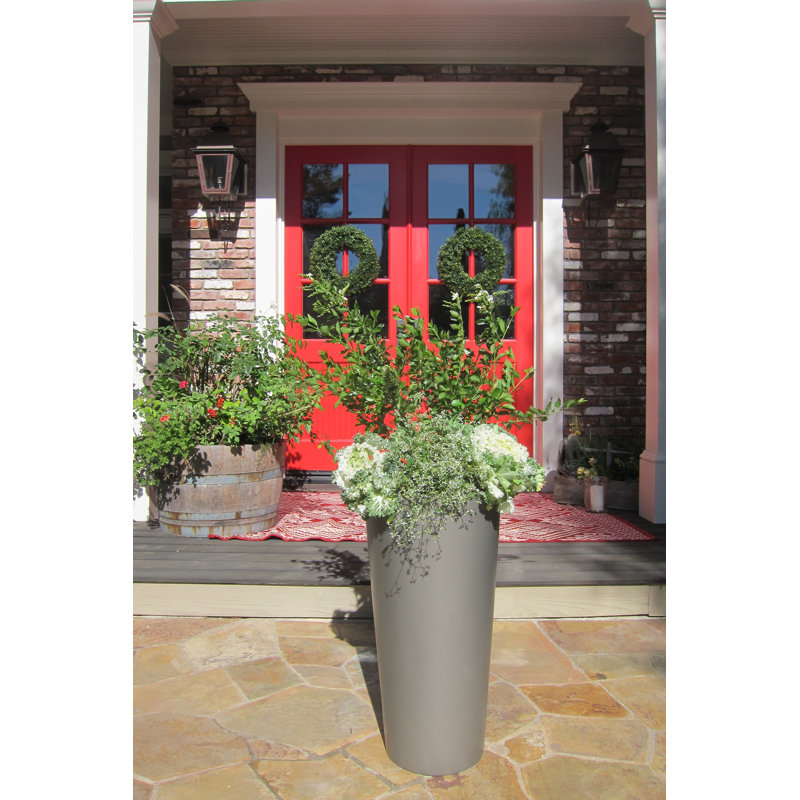 Jardinière cylindrique haute et ronde Sonoma, Gris, H 30 po x l 15 po x P 15 po