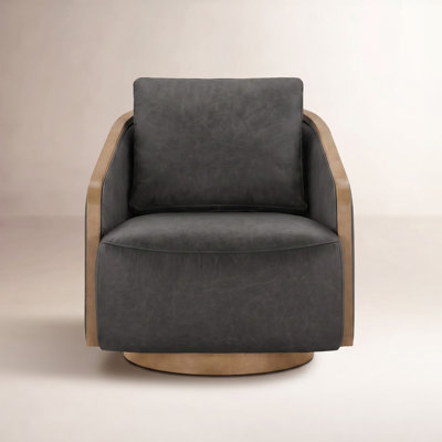 Nieve Pine Swivel Barrel Chair