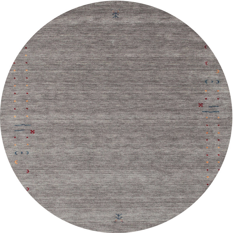 Tapis gris Marchelle, Rond 6 pi