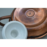 Handmade Americana Copper Candleholder With Ceramic Top