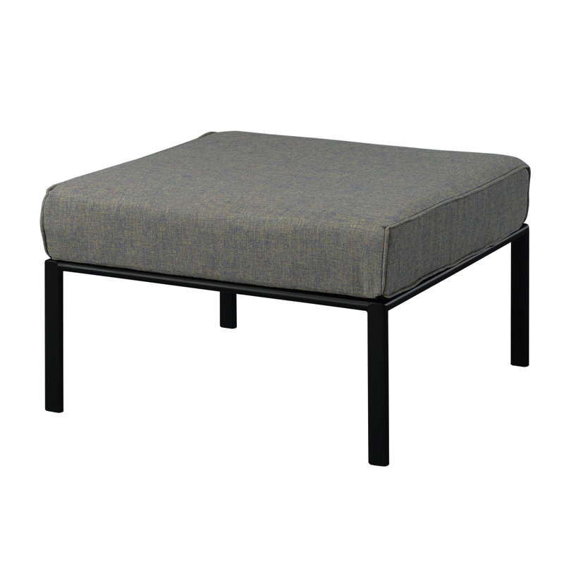 Repose-pieds de patio gris et noir avec pieds tubulaires en métal, Gris