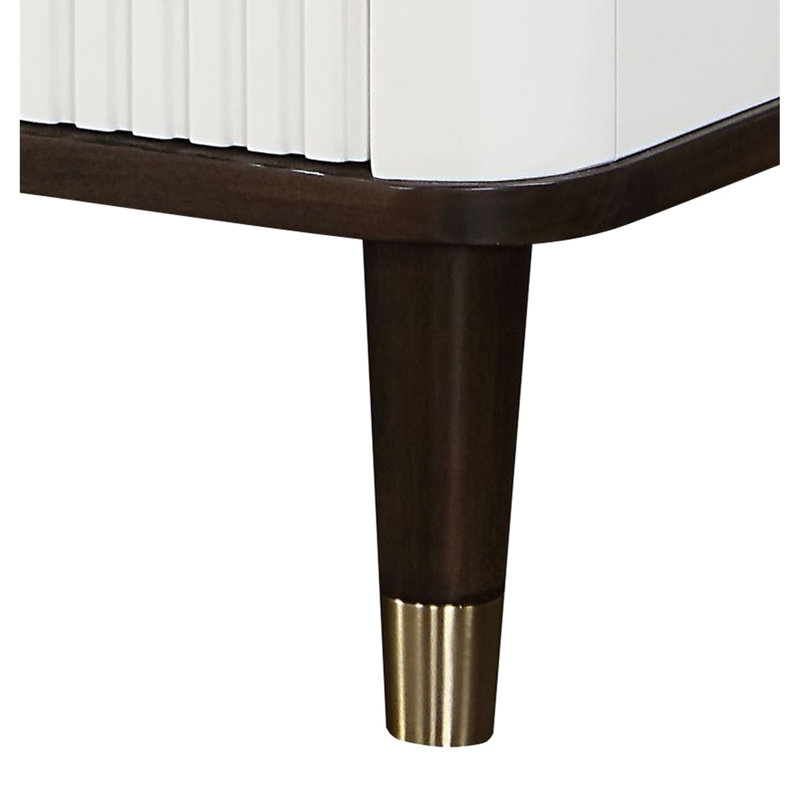 Blanc et noyer avec table de chevet moderne et durable