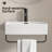 Compact Ceramic Bathroom Sink, Modern Wall-mount Design With Towel Rack