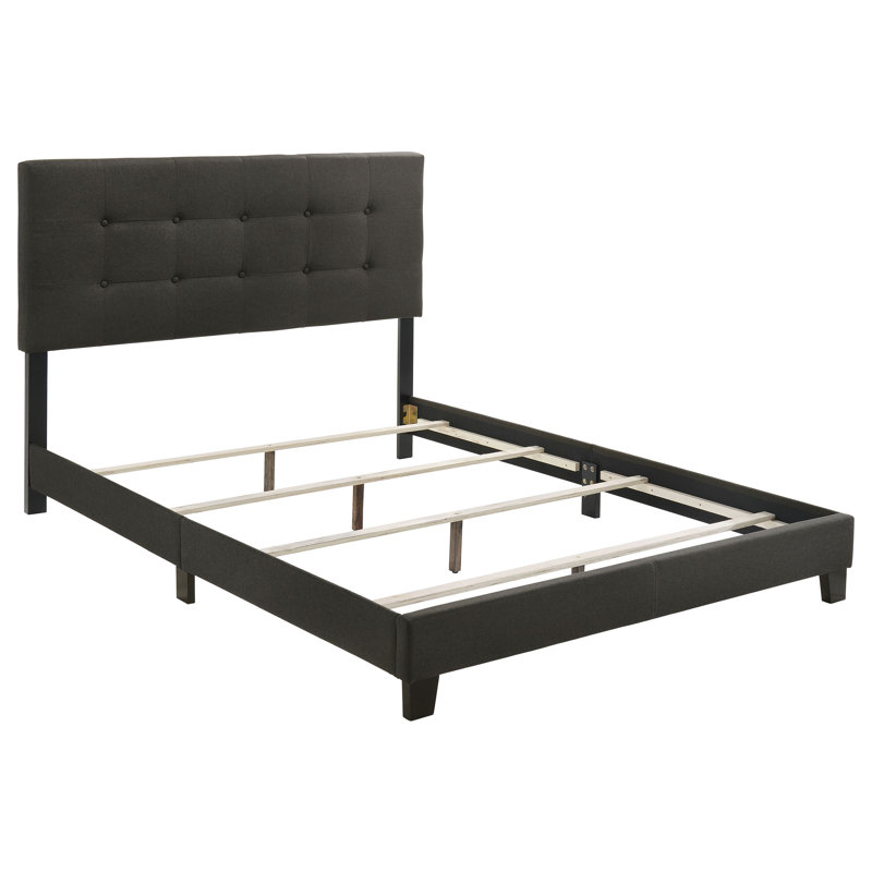 Ajim Upholstered Queen Panel Bed Charcoal, Charcoal, Queen