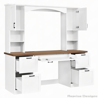 Bureau d'ordinateur avec station de charge Farmhouse