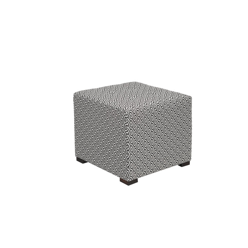 Dalery Upholstered Ottoman, Black/Cream 100% Polyester