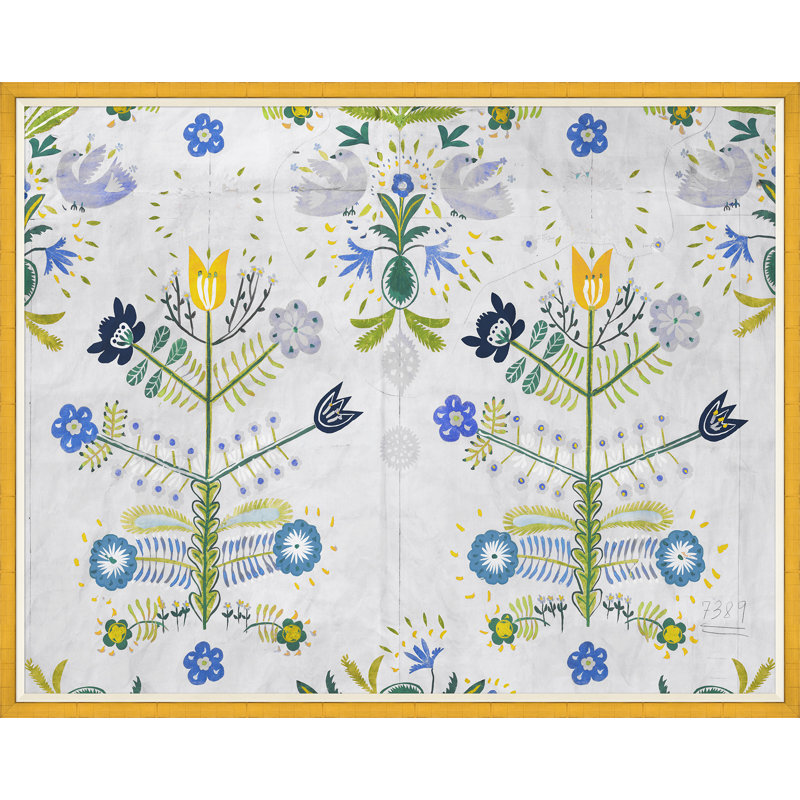 Fete 2 Print by Paule Marrot, Gold Framed, 43" H x 54" W x 1.25" D