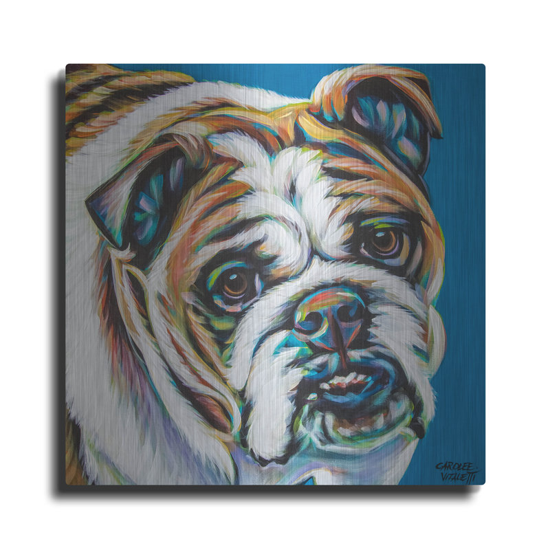 «Colorful Bulldog» par Carolee Vitaletti, H 36 po x l 36 po