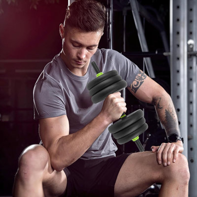 4-in-1 Adjustable Dumbbell and Kettlebell Set, 44 lbs Free Weights for Home Gym Strength Training