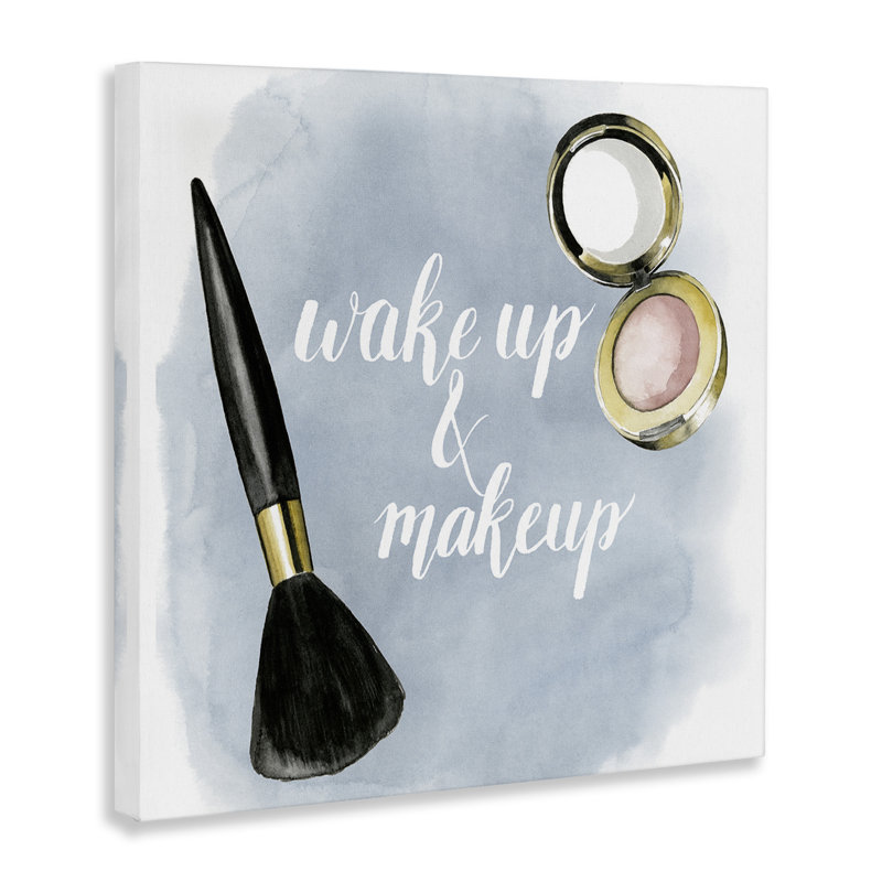 "Watercolor Wake Up & Make Up", art mural sur toile par Grace Popp, H 24 po x l 24 po