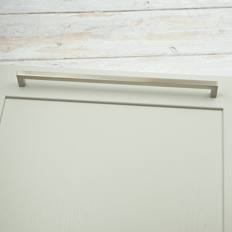 Satin Nickel Slim Square D-Bar Handles, 320mm