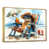 Toile avec cadre flottant or