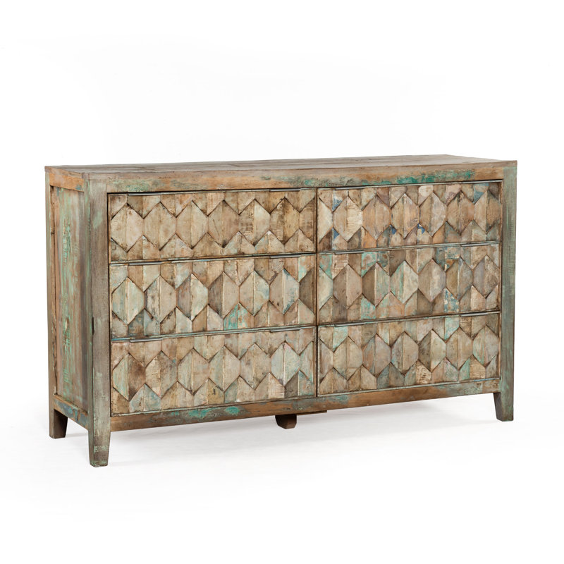 Commode double 6 tiroirs Fleta