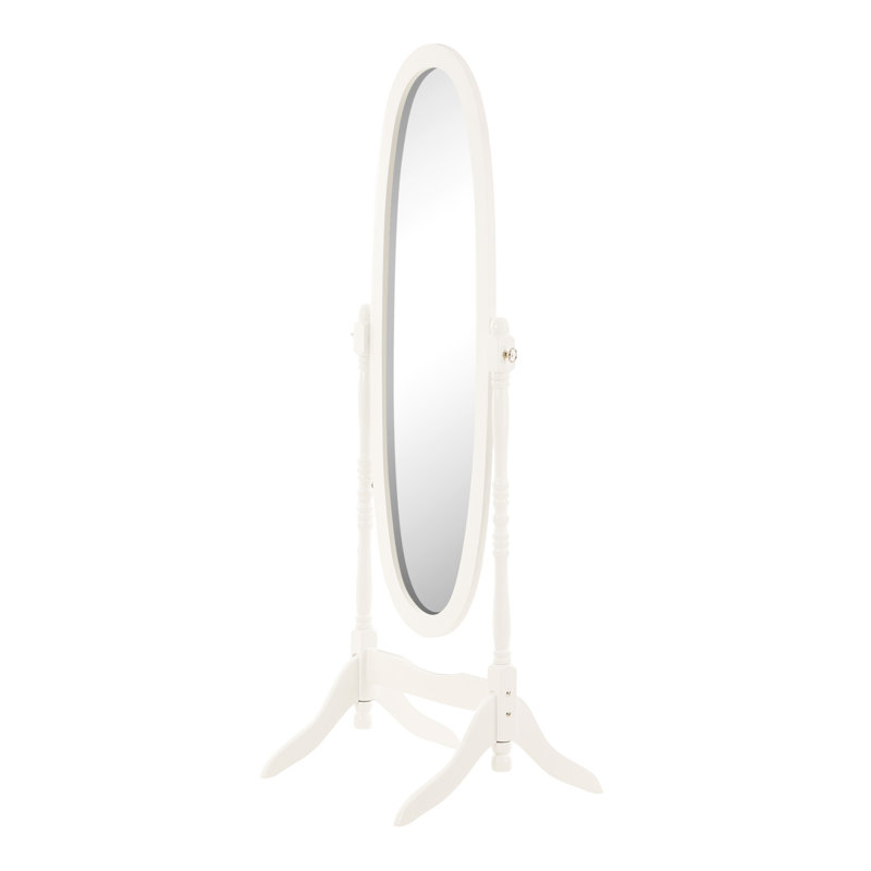 Beecroft Solid And Engineered Wood Oval Mirror, White