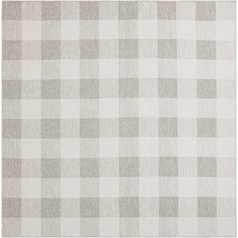 Tapis intérieur / extérieur gris Borland, Carré 10 pi