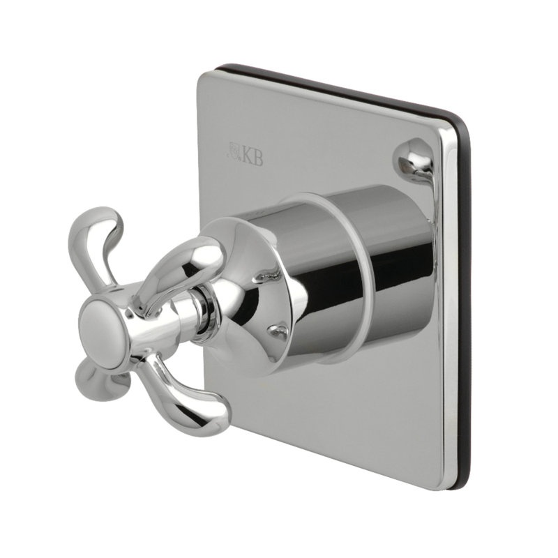 Kingston Brass Single-Handle Wall Mount Three-Way Diverter Valve with Trim Kit, Polished Chrome