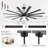 72"/80" Large Industrial Ceiling Fan With Light, 12 Reversible Blades, Quiet Reversible DC Motor & Remote, Downrod Mount