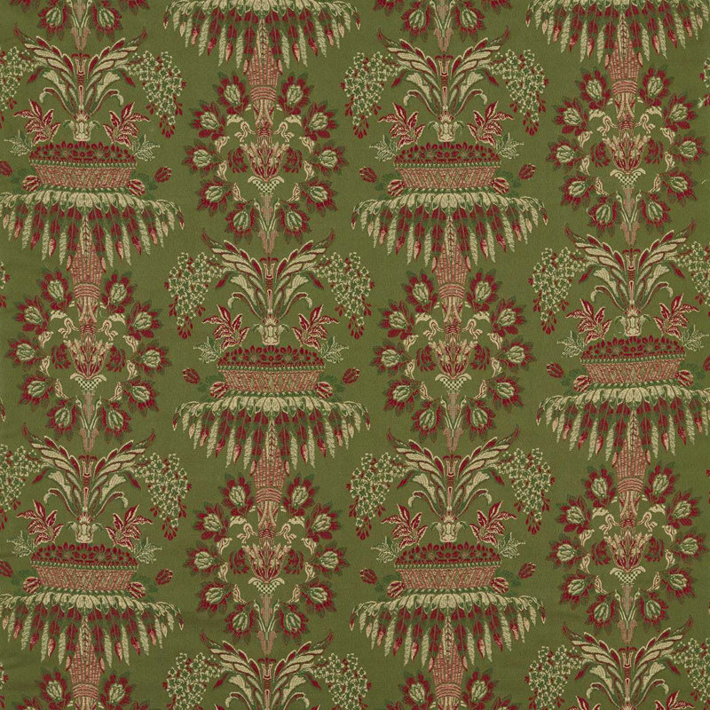 Suffolk Long Gallery Brocade Fabric, Olivine/Russet