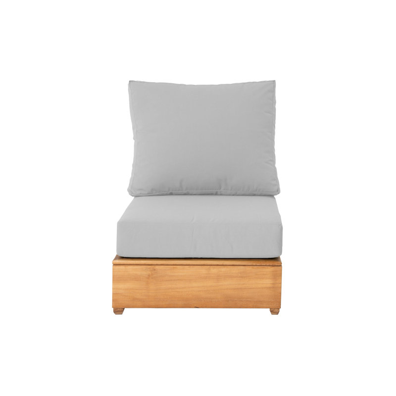 Arrihanna Outdoor Teak Armless Lounge Chair, Natural