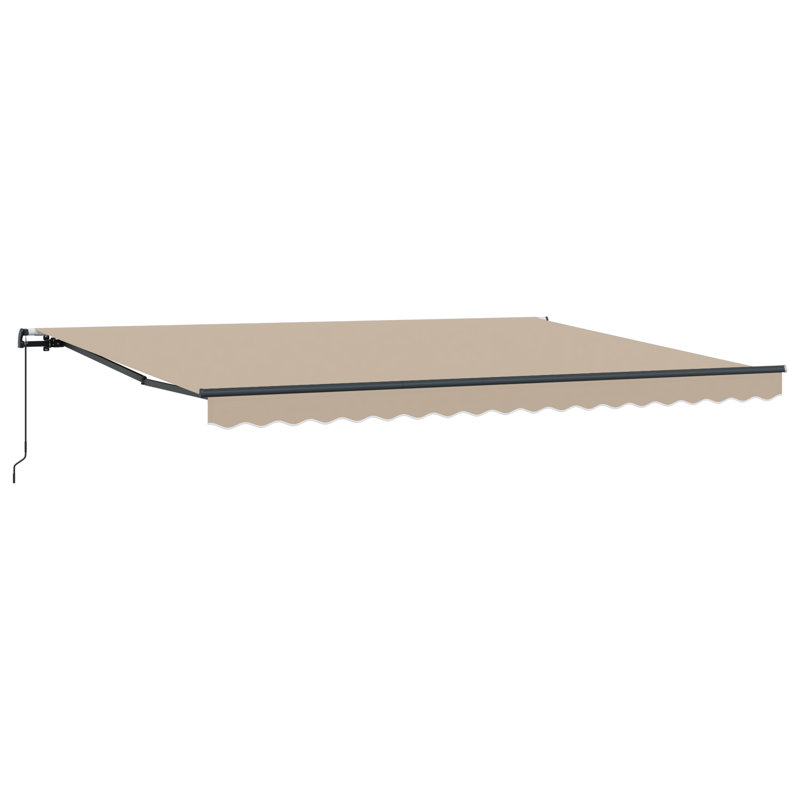 Brayden Studio Retractable Patio Awning, Grey/Beige, 450 cm W x 300 cm D