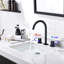Robinet de salle de bain classique noir mat avec valve quart de tour et cartouche à finition contemporaine